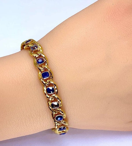 Bracelet Bracelet en or jaune 18 carats et saphirs de Ceylan 58 Facettes AB425