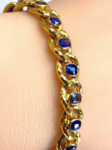 Bracelet Bracelet en or jaune 18 carats et saphirs de Ceylan 58 Facettes AB425