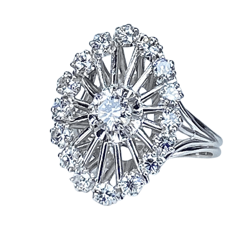 Bague Bague en or blanc 18 carats sertie de diamants 58 Facettes AB429