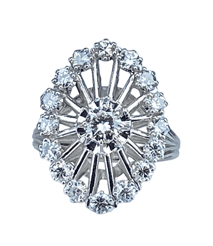 Bague Bague en or blanc 18 carats sertie de diamants 58 Facettes AB429