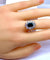 Bague 55 Bague marguerite en or blanc 18 carats, saphir 2,11 ct et diamants 58 Facettes AB431