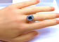 Bague 55 Bague marguerite en or blanc 18 carats, saphir 2,11 ct et diamants 58 Facettes AB431