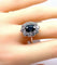 Bague 55 Bague marguerite en or blanc 18 carats, saphir 2,11 ct et diamants 58 Facettes AB431