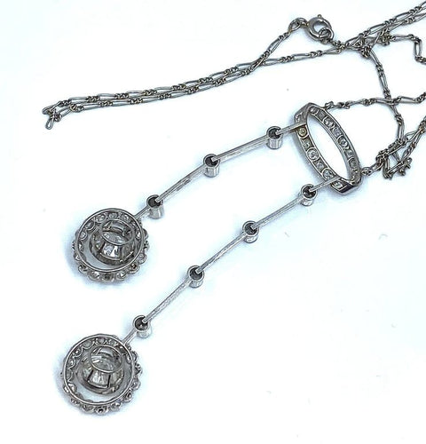 Collier Collier négligé - Platine et diamants taille ancienne, vers 1900 58 Facettes AB434