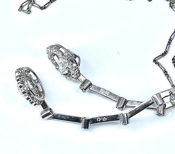 Collier Collier négligé - Platine et diamants taille ancienne, vers 1900 58 Facettes AB434