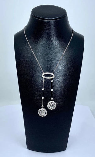 Collier Collier négligé - Platine et diamants taille ancienne, vers 1900 58 Facettes AB434