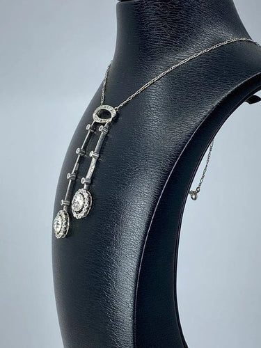 Collier Collier négligé - Platine et diamants taille ancienne, vers 1900 58 Facettes AB434