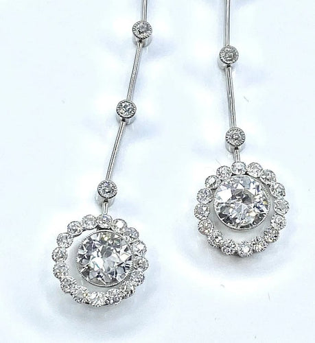 Collier Collier négligé - Platine et diamants taille ancienne, vers 1900 58 Facettes AB434
