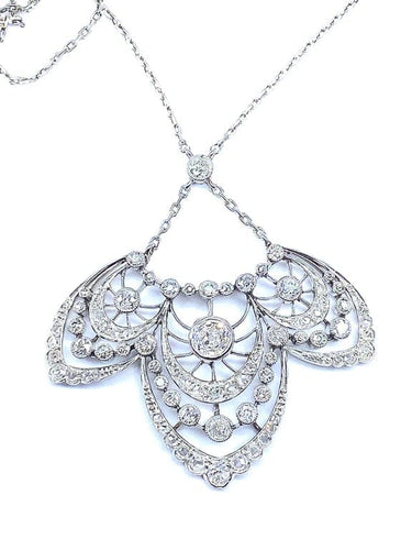 Collier Collier pendentif époque 1900 en platine et diamants 58 Facettes AB436