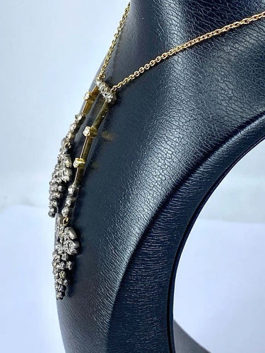 Boucles d'oreilles Parure Napoléon III - Collier négligé et boucles d’oreilles en or 18 ct, argent et diamants 58 Facettes AB437