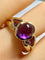 Bague 56 Bague en or jaune 18 carats ornée d’améthystes 58 Facettes AB445