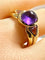 Bague 56 Bague en or jaune 18 carats ornée d’améthystes 58 Facettes AB445