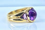 Bague 56 Bague en or jaune 18 carats ornée d’améthystes 58 Facettes AB445