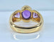 Bague 56 Bague en or jaune 18 carats ornée d’améthystes 58 Facettes AB445