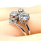 Bague 52 Bague en or blanc 18 carats sertie de 3 diamants 58 Facettes AB450