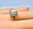 Bague 49 Bague marguerite en or blanc 18 carats et platine, perle et diamants 58 Facettes AB456