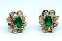 Boucles d'oreilles Boucles d'oreilles en or jaune 18 carats émeraudes et diamants 58 Facettes AB460