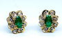 Boucles d'oreilles Boucles d'oreilles en or jaune 18 carats émeraudes et diamants 58 Facettes AB460