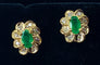Boucles d'oreilles Boucles d'oreilles en or jaune 18 carats émeraudes et diamants 58 Facettes AB460
