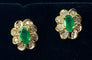 Boucles d'oreilles Boucles d'oreilles en or jaune 18 carats émeraudes et diamants 58 Facettes AB460