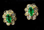 Boucles d'oreilles Boucles d'oreilles en or jaune 18 carats émeraudes et diamants 58 Facettes AB460