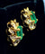 Boucles d'oreilles Boucles d'oreilles en or jaune 18 carats émeraudes et diamants 58 Facettes AB460
