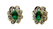Boucles d'oreilles Boucles d'oreilles en or jaune 18 carats émeraudes et diamants 58 Facettes AB460