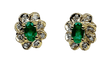 Boucles d'oreilles Boucles d'oreilles en or jaune 18 carats émeraudes et diamants 58 Facettes AB460