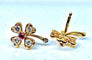 Boucles d'oreilles Boucles d’oreilles en or jaune 18 carats, rubis et diamants 58 Facettes AB459