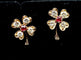 Boucles d'oreilles Boucles d’oreilles en or jaune 18 carats, rubis et diamants 58 Facettes AB459