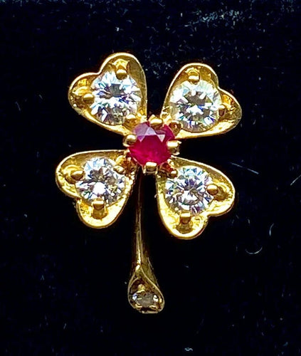 Boucles d'oreilles Boucles d’oreilles en or jaune 18 carats, rubis et diamants 58 Facettes AB459