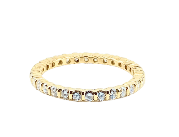 Bague 54 Alliance - Bague en or jaune 18 carats et diamants 1 ct 58 Facettes AB461