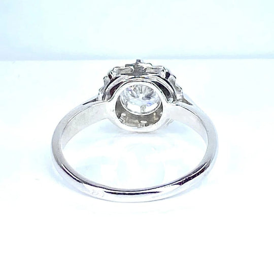 Bague 51 Bague en or blanc 18 carats avec diamant taille brillant 58 Facettes AB462