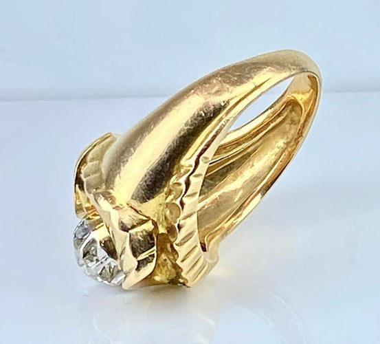 Bague 50 Bague en or jaune 18 carats avec diamant taille ancienne 58 Facettes AB466