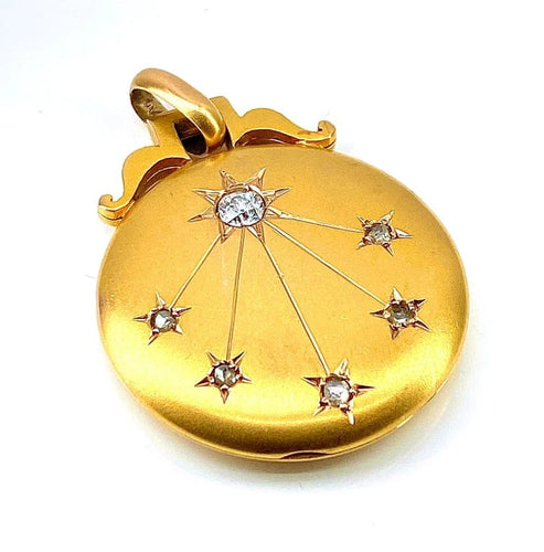 Pendentif Pendentif porte-photo ouvrant en or jaune 18 carats et diamants 58 Facettes AB468
