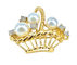 Broche Broche panier en or jaune 18 carats avec perles et diamants 58 Facettes AB467