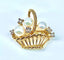 Broche Broche panier en or jaune 18 carats avec perles et diamants 58 Facettes AB467