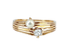 Bague 53 Bague toi et moi en or jaune 18 carats, diamant et perle 58 Facettes AB470