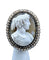 Broche Broche camée Caroline Murat - Broche en or jaune 18 carats, agate, perles et diamants 58 Facettes AB472