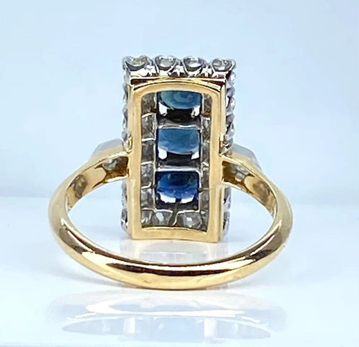 Bague 58 Bague en or 18 carats sertie de saphirs et diamants, vers 1900 58 Facettes AB483