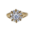 Bague 51 Bague marguerite en or jaune 18 carats et diamants, vers 1960 58 Facettes AB498