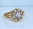 Bague 51 Bague marguerite en or jaune 18 carats et diamants, vers 1960 58 Facettes AB498