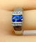 Bague 56 Bague jonc en or blanc 18 carats, saphir et diamants 58 Facettes AB501