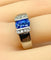 Bague 56 Bague jonc en or blanc 18 carats, saphir et diamants 58 Facettes AB501