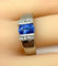 Bague 56 Bague jonc en or blanc 18 carats, saphir et diamants 58 Facettes AB501