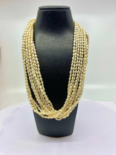 Collier Collier 10 rangs de perles de culture Biwa, fermoir en or 18 carats 58 Facettes AB507