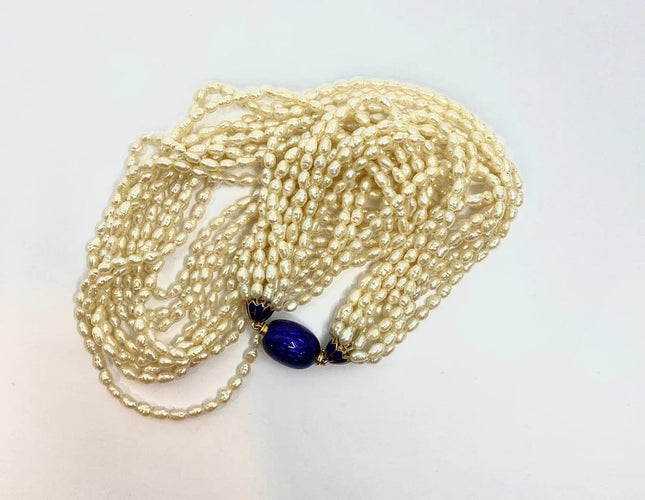 Collier Collier 10 rangs de perles de culture Biwa, fermoir en or 18 carats 58 Facettes AB507