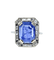 Bague 58 Bague Art déco en or blanc 18 carats, saphir Ceylan 9,40 ct et diamants 58 Facettes AB503