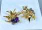 Bague 50 Parure - Bague et boucles d’oreilles en or jaune 18 carats, améthystes et diamants 58 Facettes AB506
