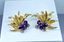 Bague 50 Parure - Bague et boucles d’oreilles en or jaune 18 carats, améthystes et diamants 58 Facettes AB506